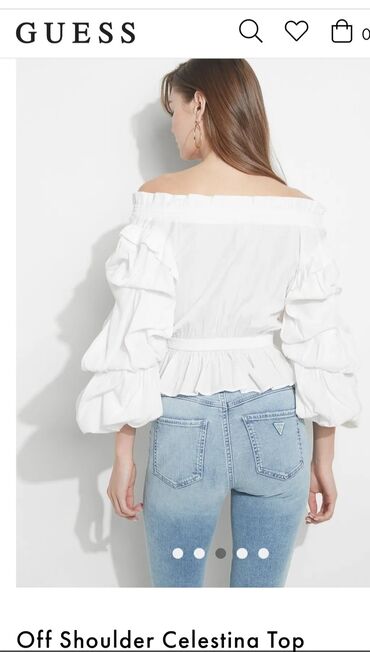 Bluze: Guess, S (EU 36), Jednobojni, bоја - Bela — 15