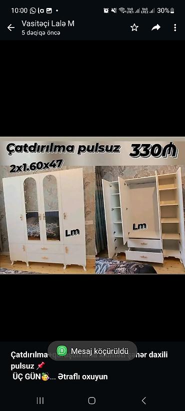 mebel skaf: *Çatdırılma+quraşdırılma xidməti şəhər daxili pulsuz* 📌 *ÜÇ GÜN🥳* — 1