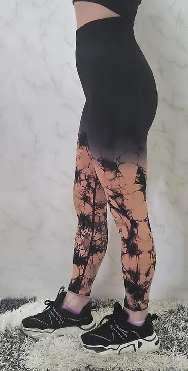 Helanke, biciklistički šortsevi: Ženske sportske helanke sa visokim strukom - Kroj: visok, širok pojas — 1