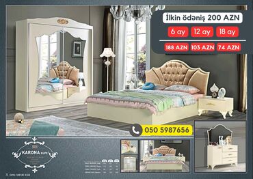 Yataq otağı dəstləri: 2 təknəfərlik çarpayı, Dolab, Termo, 2 tumba, Azərbaycan, Yeni — 10