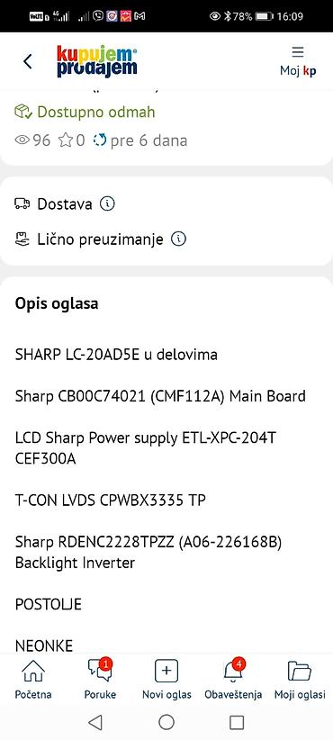 Aksesoari za TV i video: SHARP LC-20AD5E – delovi za TV Dostupni originalni moduli i — 12