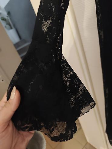 Haljine: Elegantna crna večernja haljina od čipke NOVOOO - Model: duga — 6