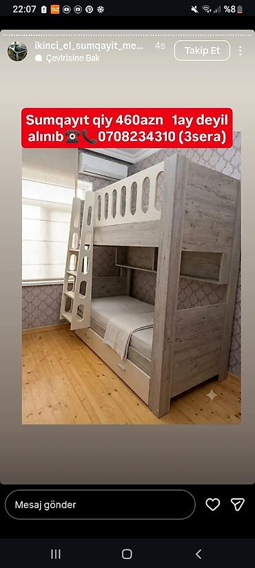İki mərtəbəli uşaq çarpayısı - Material: ağac teksturalı MDF/kombinə lalafo.az -da — 1 İki mərtəbəli uşaq çarpayısı - Material: ağac teksturalı MDF/kombinə — 1