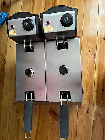 shakelli yag: İkiqat elektrik fritöz - Paslanmayan poladdan korpus və yağ vannaları — 2
