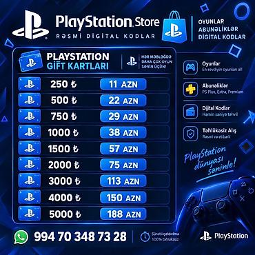 PlayStation Store rəsmi rəqəmsal kodları – PlayStation Gift Kartları lalafo.az -da PlayStation Store rəsmi rəqəmsal kodları – PlayStation Gift Kartları