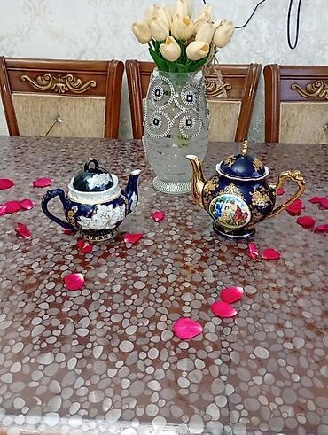bayram: Çay dəsti, rəng - Göy, Keramika — 1