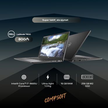 lenovo legion: Dell Latitude 7400 i7 16GB RAM Barmaq izi, işıqlı klaviatura, smart