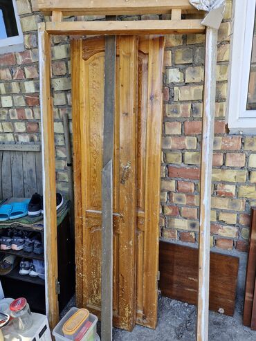 кухонные столы стеклянные: Межкомнатная дверь со стеклом, Дерево, Double leaf of doors, from Kyrgyz, 183190 * x 8880 см, Б/у