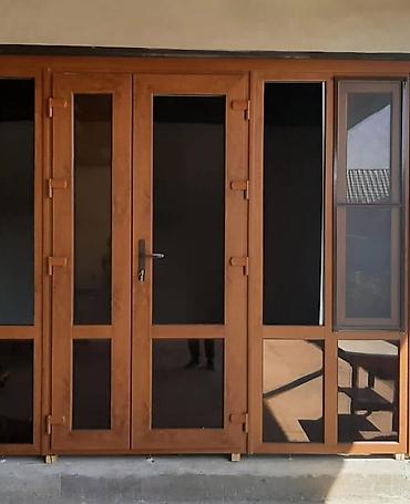 Пластиковые двери на заказ: Пластиковая дверь на заказ, Входная, Для квартиры, Другое количество створок, Распашная, Казахстан, Бесплатный замер, Бесплатная установка, Бесплатная доставка — 23