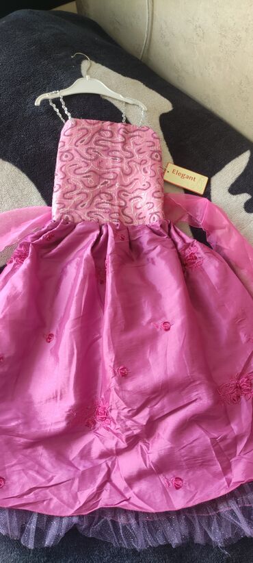 платье 6 лет: Детское платье, цвет - Розовый, Новый