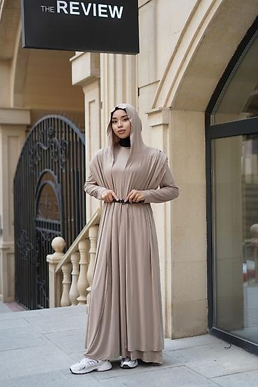 платье абая: Повседневное платье, Made in KG, Длинная модель, Трикотаж, XL — 2
