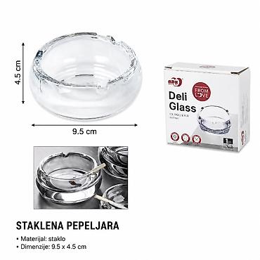 KMT Luksuzni stakleni pepeljara – glatki Elegantna okrugla pepeljara