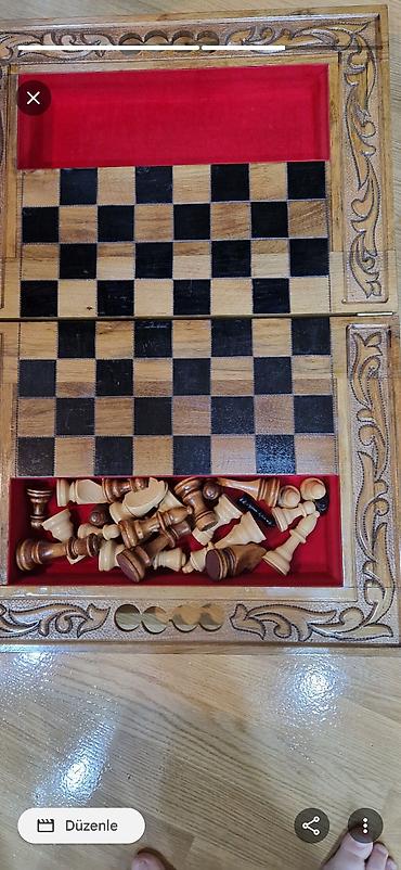 at figurları: Ağac şahmat dəsti - Material: tam ağacdan hazırlanmış lövhə və — 2