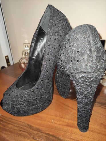 женские бирюзовые туфли: Туфли, Размер: 39, цвет - Черный, Б/у