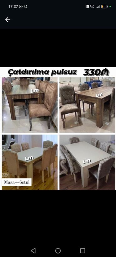 Masa və oturacaq dəstləri: Qonaq otağı üçün, Yeni, Açılan, Dördbucaq masa, 6 stul -da lalafo.az — 27 Masa və oturacaq dəstləri: Qonaq otağı üçün, Yeni, Açılan, Dördbucaq masa, 6 stul — 27