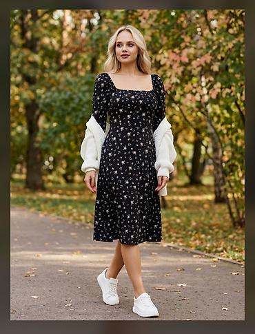 крестьянки: Повседневное платье, Осень-весна, Вискоза, Крестьянка, S — 4