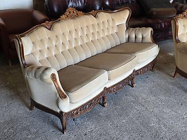 Stilske garniture: Barokni salonski komplet – trosed + 2 fotelje - Elegantan set u — 15