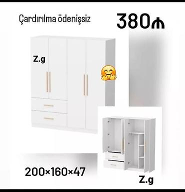 Dolablar: Dolab yeni qarderob paltar dolabı güzgüsüz 4 qapılı siyirməli — 1