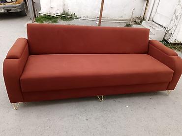 Divanlar: Minimalist dizayna malik 3 nəfərlik divan - Rəng: tünd kərpic/qırmızı — 1