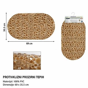 KMT Prozirna smeđa prostirka za kupanje na točkice 3280068 - Tip