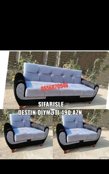 Divan və kreslo dəstləri: Yeni, Divan, 2 kreslo, Bazalı, Açılan
