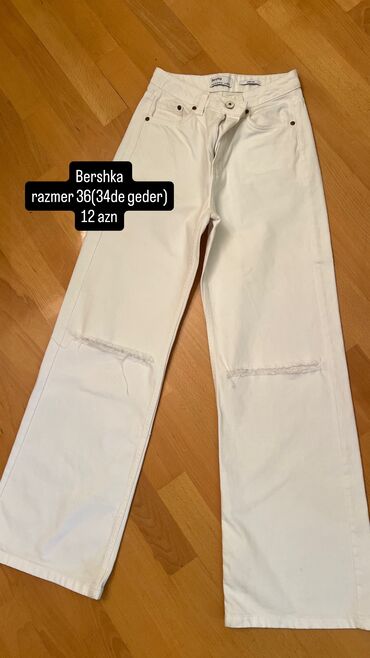 cins koynekler qadin ucun: Cinslər, Bershka, XS (EU 34), rəng - Ağ