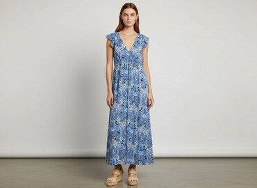 prosta sukienka z bufiastymi rękawami: Rosebud, Women`s dress, size XS