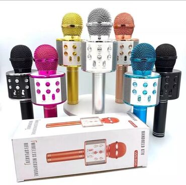Инструментальные микрофоны: Микрафон караоке Bluetooth Можно слушать как колонки Флешка можно
