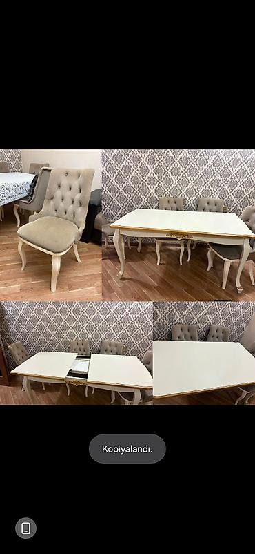 paltar qurutma asilqani: Masa dəsti satılır 350₼. 6 oturacaq var. üzərii maşın boyası. y — 1
