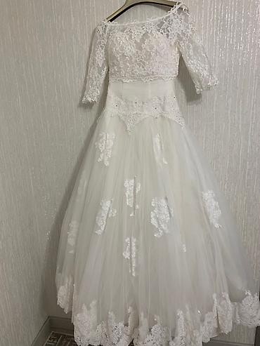 Свадебные платья: Свадебное платье, 2XL, Рукава прозрачные, С шубкой, Трансформер, Шифон, А-силуэт, Кружево, Стразы, Пайетки, Б/у — 3