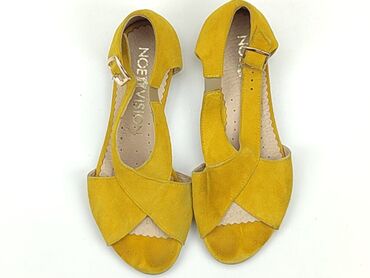 turkusowe sandały na koturnie: Sandals 36, Used