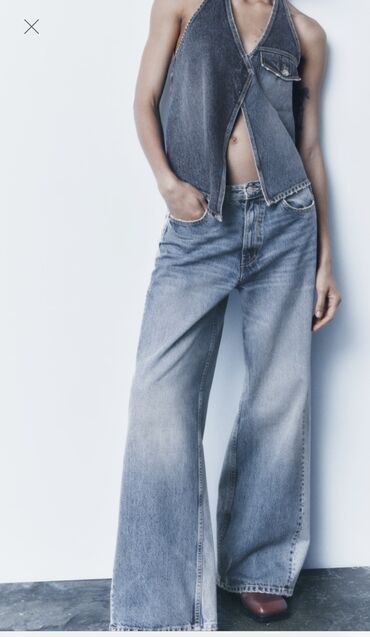 джинсы размер 42: Кюлоты, Zara, Средняя талия