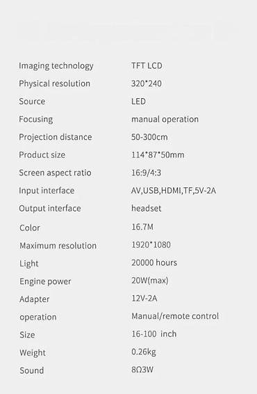 Projektori: T300 LED Mini Projektor Kompaktan prenosivi projektor za kućni — 5