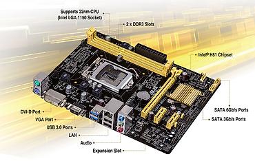 lga1150: Материнская плата для ПК, Б/у, Asus, LGA1150, Micro-ATX — 2