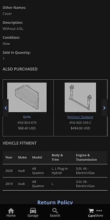 besumni kompresor: POKLOPAC HLADNJAKA ZA AUDI A8 | Audi a8 poklopac veznog lima — 4