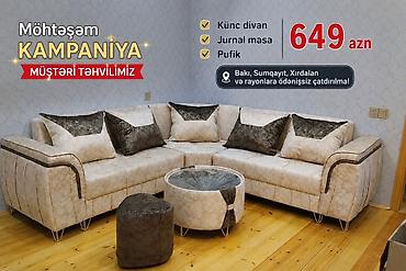 divan olcusu: Yeni, Künc divan, Qonaq otağı üçün, Açılmayan, Azərbaycan — 1