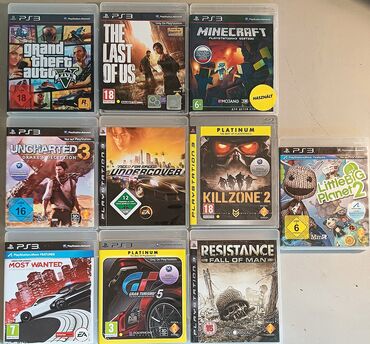 ps3 diskleri: PS3 oyun diskləri/игровые диски Minecraft - 25 AZN The Last Of Us - 20