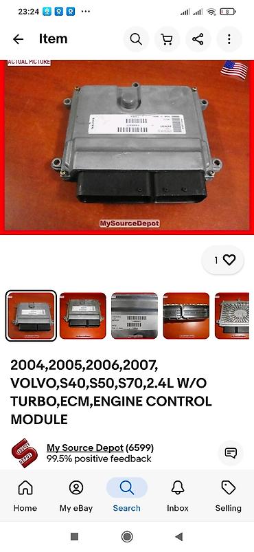 Kollektorlar: Volvo S40 üçün ehtiyat hissələri paketi 1) Yuxarı hava qəbul — 18