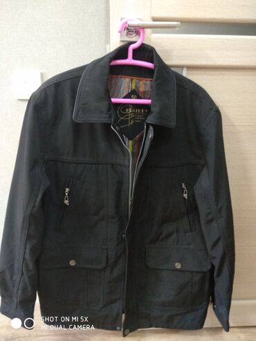 кожаная мужская куртка: Куртка түсү - Кара