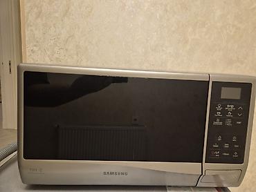 samsunk: Mikrodalğalı soba Samsung, Ayrıca dayanan, Mikrodalğalar ilə, rəng - Gümüşü, İşlənmiş — 1