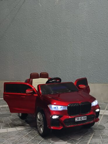 Uşaq üçün elektrik maşınları: Uşaq üçün elektrikli mini avtomobil – qırmızı rəngdə, SUV tipli model — 5