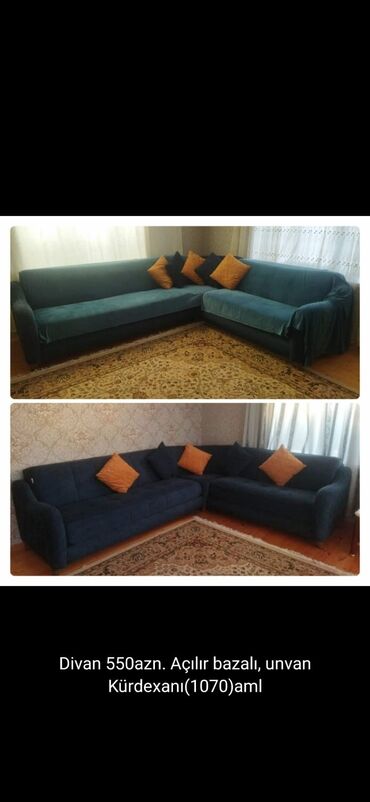 ev alqi satqi kreditle: Угловой диван, Раскладной, С подъемным механизмом