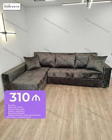 divan 150: Künc divan – açılan, bazalı model - Ölçü: 240 × 150 sm - Mexanizm — 1