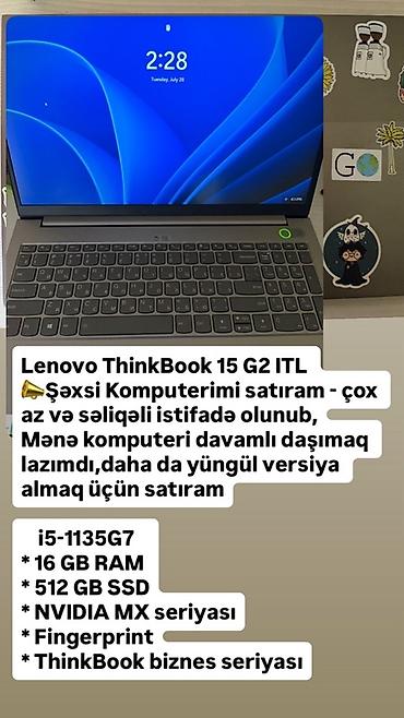 intel core i: Lenovo ThinkBook 15 G2 ITL noutbuk Texniki xüsusiyyətlər: - — 3