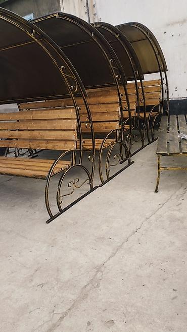 Скамейки: Скамейка Металл, Со спинкой, С крышей — 8