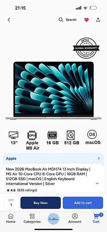 macbook pro m1 pro: ( новый запечатанный ) 2026 г Apple MacBook M5 Air 13" (модель — 1