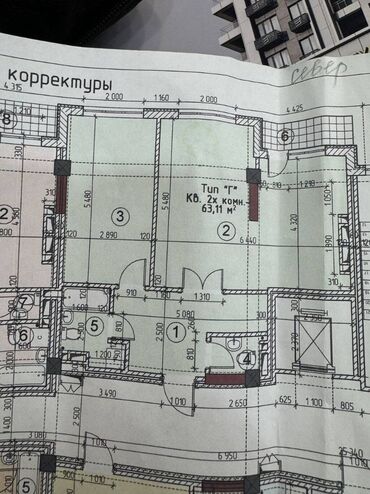 Продажа квартир: 2 комнаты, 64 м², Элитка, 2 этаж, ПСО (под самоотделку)