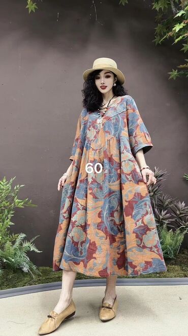 корейские платье: Платье люкс качество 🔥🔥🔥
Гуанчжоу муслин 
Размер 46 54 
Цена 1600