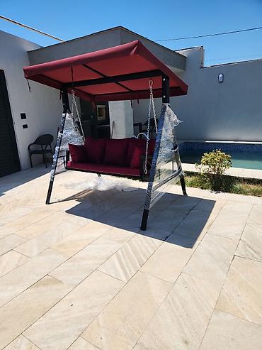 yellencek divan: Bağ-balkon yelləncəyi – tentli, 3 nəfərlik - Rəng: bordo (tent və — 1