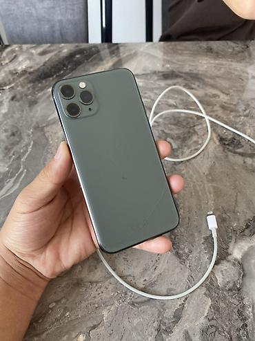 IPhone 11 Pro, Б/у, 64 ГБ, Matte Midnight Green, Кабель, 100 %